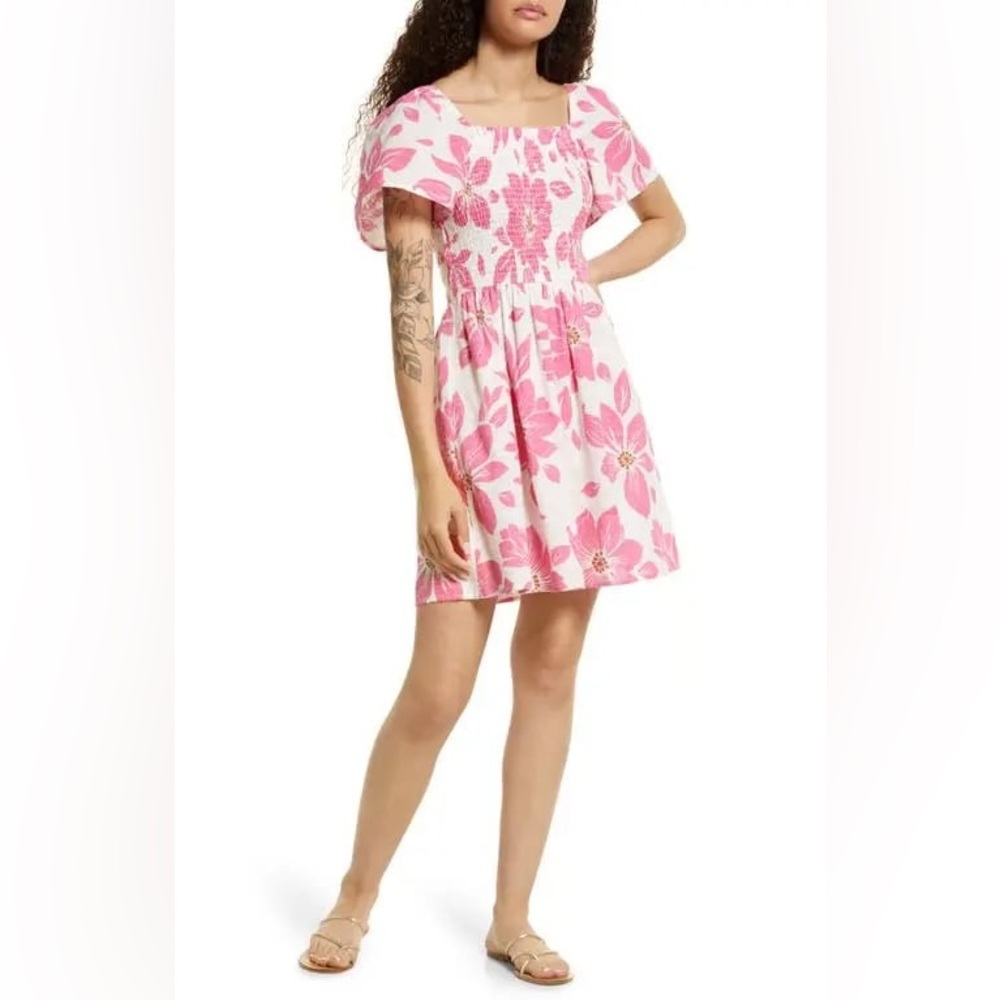Ripcurl smocked floral dress EUC